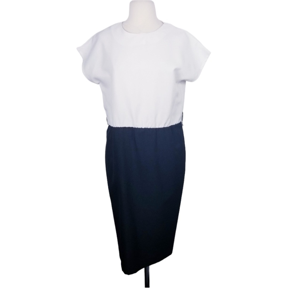 1980s M.C.S. ltd White & Black Dress